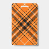 Halloween Orange Tartan Ausweis (Rückseite)
