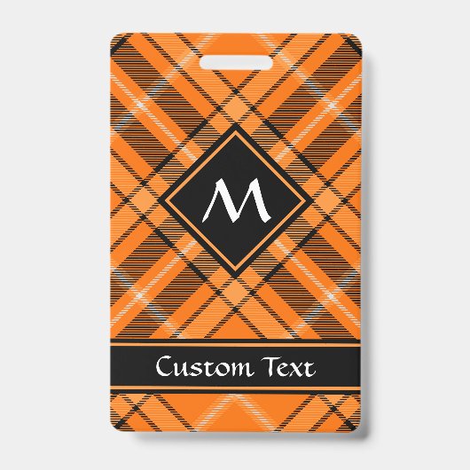 Halloween Orange Tartan Ausweis (Vorderseite)
