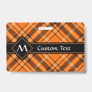 Halloween Orange Tartan Ausweis