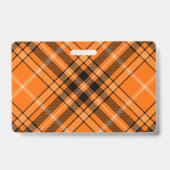 Halloween Orange Tartan Ausweis (Rückseite)