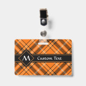 Halloween Orange Tartan Ausweis (Vorderseite mit Clip)