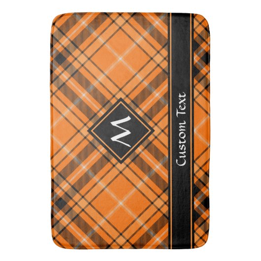 Halloween Orange Tartan Badematte (Vorderseite Vertikal)