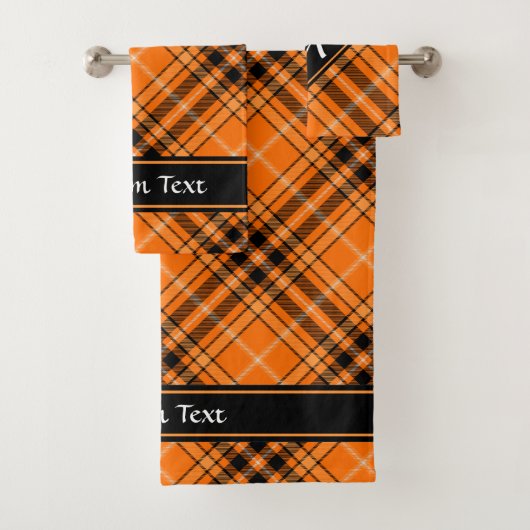 Halloween Orange Tartan Badhandtuch Set (Insitu)