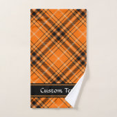 Halloween Orange Tartan Badhandtuch Set (Handtuch)