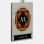 Halloween Orange Tartan Banner-Ornament Silber (Rechts)