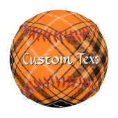 Halloween Orange Tartan Baseball