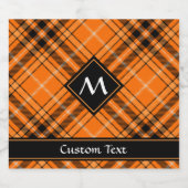 Halloween Orange Tartan Bierflaschenetikett (Einzelnes Label)