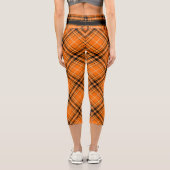Halloween Orange Tartan Capri Leggings (Rückseite)