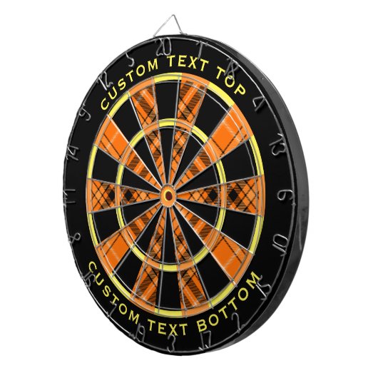 Halloween Orange Tartan Dartscheibe (Vorderseite rechts)