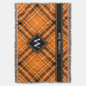 Halloween Orange Tartan Decke (Vorderseite Vertikal)