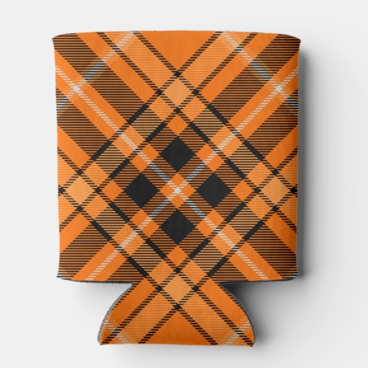 Halloween Orange Tartan Dosenkühler (Rückseite)