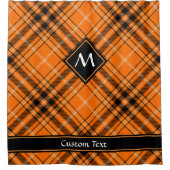 Halloween Orange Tartan Duschvorhang (Vorderseite)