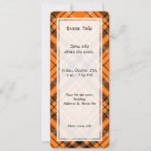 Halloween Orange Tartan Einladung (Rückseite)