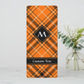 Halloween Orange Tartan Einladung (Stehend Vorderseite)