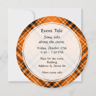 Halloween Orange Tartan Einladung