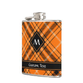 Halloween Orange Tartan Flachmann (Links)