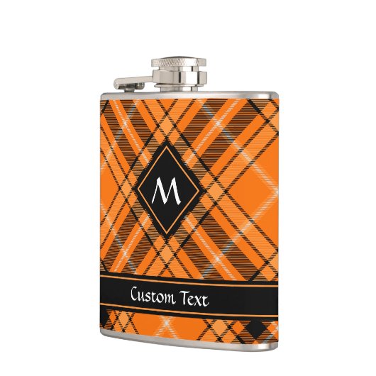 Halloween Orange Tartan Flachmann (Links)