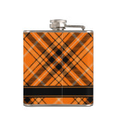 Halloween Orange Tartan Flachmann (Rückseite)