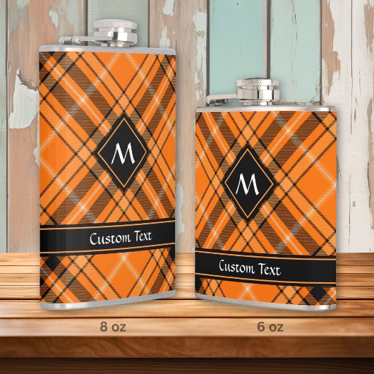 Halloween Orange Tartan Flachmann