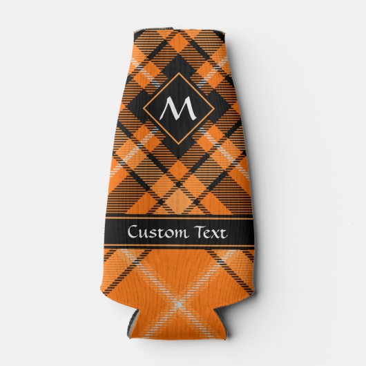Halloween Orange Tartan Flaschenkühler (Vorderseite)