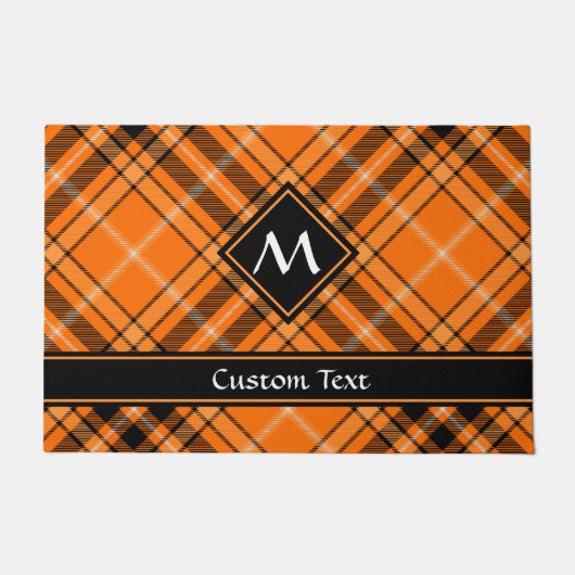 Halloween Orange Tartan Fußmatte (Vorderseite)