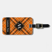 Halloween Orange Tartan Gepäckanhänger (Vorderseite horizontal)
