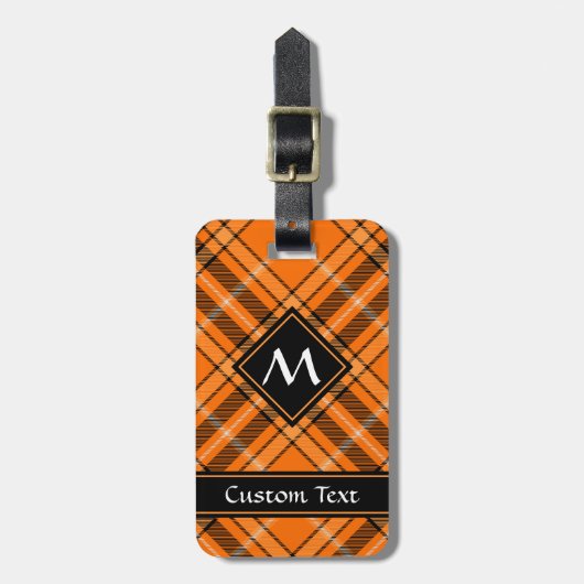 Halloween Orange Tartan Gepäckanhänger (Vorderseite vertikal)
