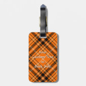 Halloween Orange Tartan Gepäckanhänger (Rückseite vertikal)