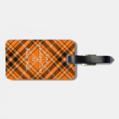 Halloween Orange Tartan Gepäckanhänger (Rückseite horizontal)