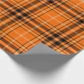 Halloween Orange Tartan Geschenkpapier (Ecke)