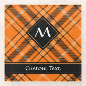 Halloween Orange Tartan Glasuntersetzer (Vorderseite)