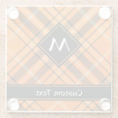 Halloween Orange Tartan Glasuntersetzer (Rückseite)