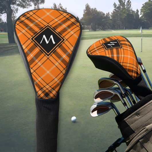 Halloween Orange Tartan Golf Headcover