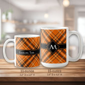 Halloween Orange Tartan Kaffeetasse