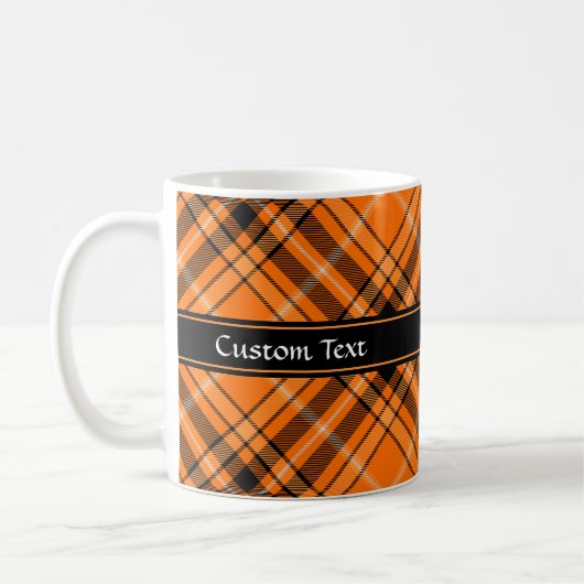 Halloween Orange Tartan Kaffeetasse (Links)
