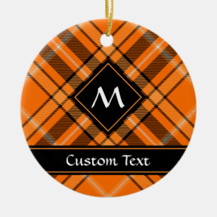 Halloween Orange Tartan Keramik Ornament
