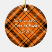 Halloween Orange Tartan Keramik Ornament (Hinten)