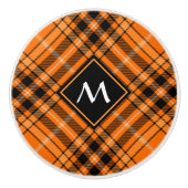 Halloween Orange Tartan Keramikknauf (Vorderseite)
