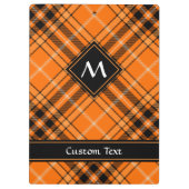 Halloween Orange Tartan Klemmbrett (Rückseite)