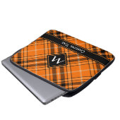 Halloween Orange Tartan Laptopschutzhülle (Vorne Knopf)