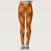 Halloween Orange Tartan Leggings (Vorderseite)