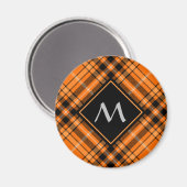 Halloween Orange Tartan Magnet (Vorderseite/Rückseite)