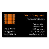 Halloween Orange Tartan Magnetische Visitenkarte (Vorderseite)