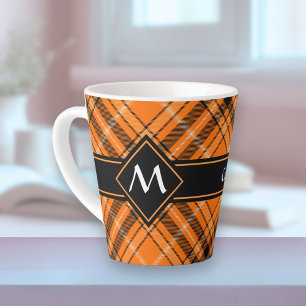 Halloween Orange Tartan Milchtasse