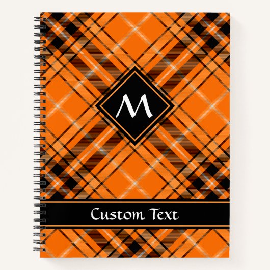 Halloween Orange Tartan Notizblock (Vorderseite)