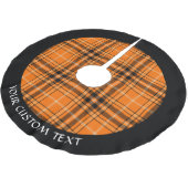 Halloween Orange Tartan Polyester Weihnachtsbaumdecke (Schrägansicht)
