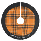 Halloween Orange Tartan Polyester Weihnachtsbaumdecke (Vorderseite)