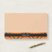 Halloween Orange Tartan Post-it Klebezettel (Auf Schreibtisch)