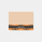 Halloween Orange Tartan Post-it Klebezettel (Vorderseite)
