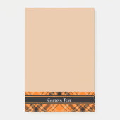 Halloween Orange Tartan Post-it Klebezettel (Vorderseite)